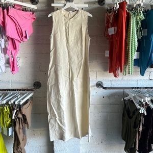 Zara raw edge 100% linen dress